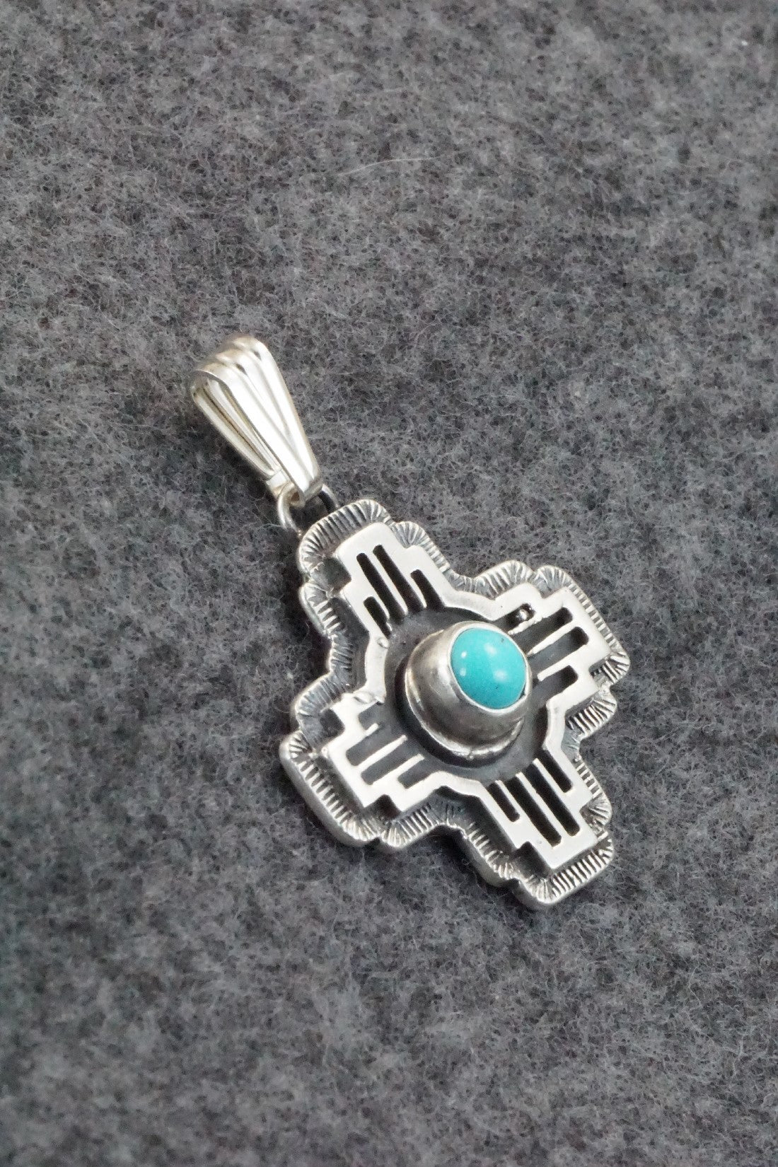 Turquoise and Sterling Silver Pendant - Daniel Benally