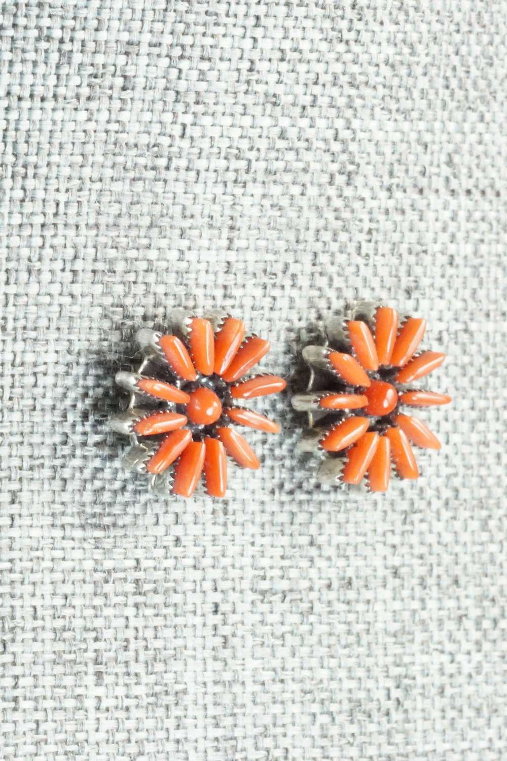 Coral & Sterling Silver Earrings - Mildred Ukestine