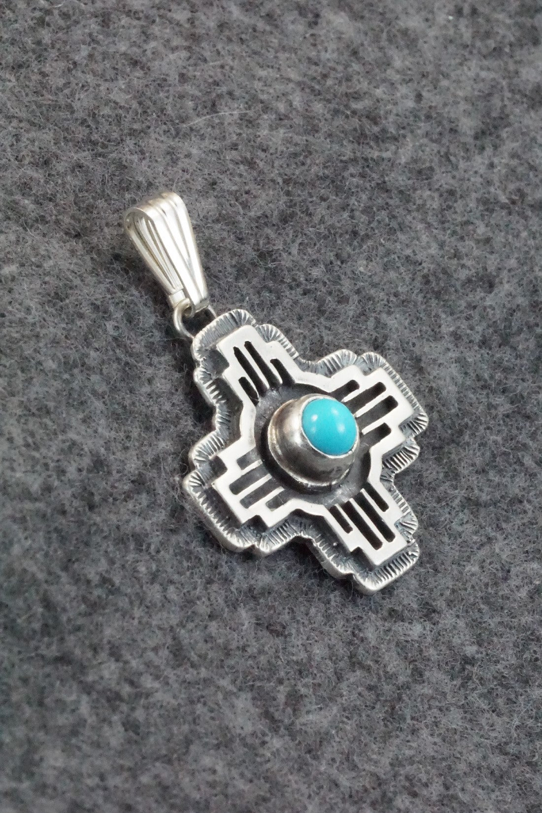 Turquoise and Sterling Silver Pendant - Daniel Benally