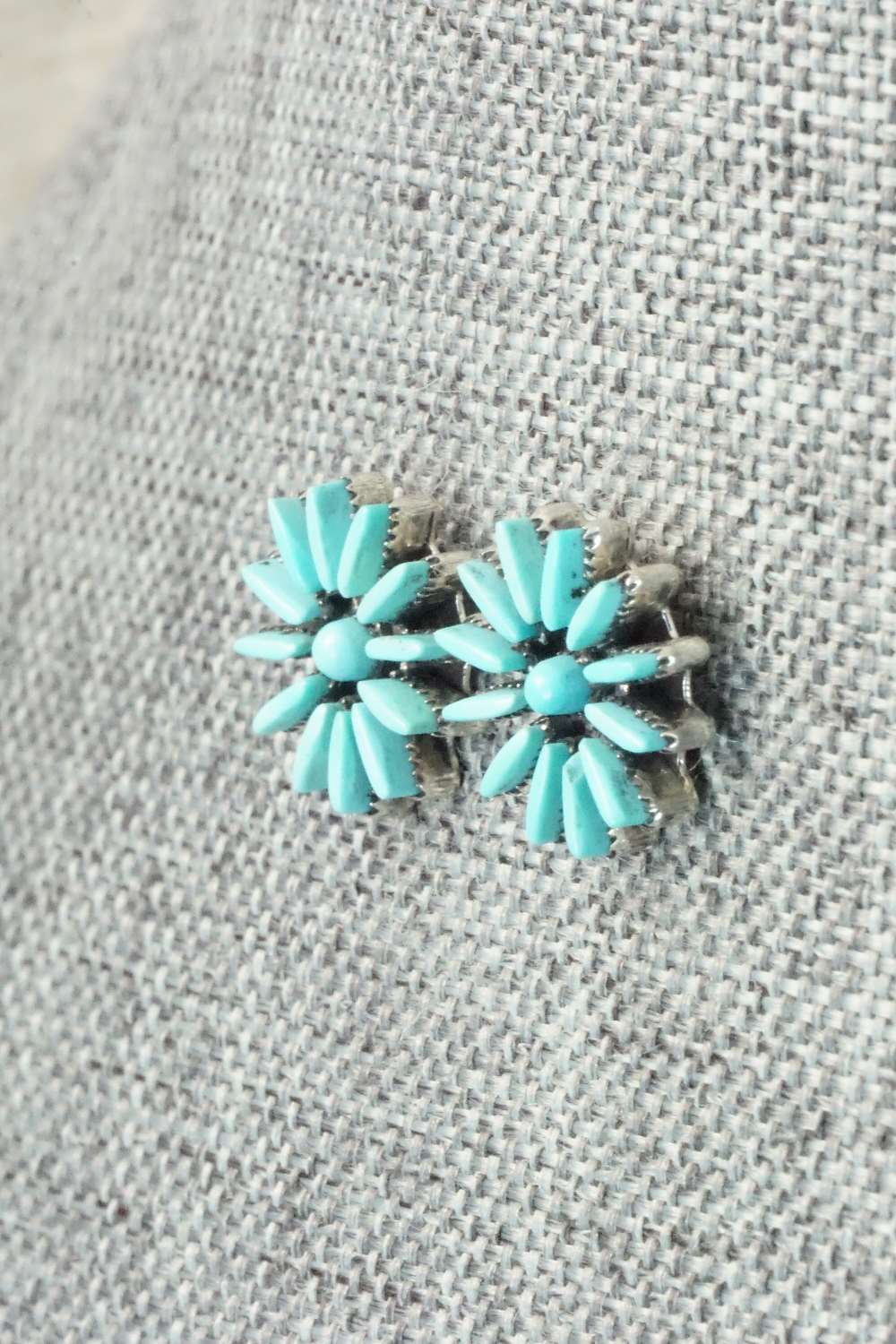 Turquoise & Sterling Silver Earrings - Mildred Ukestine