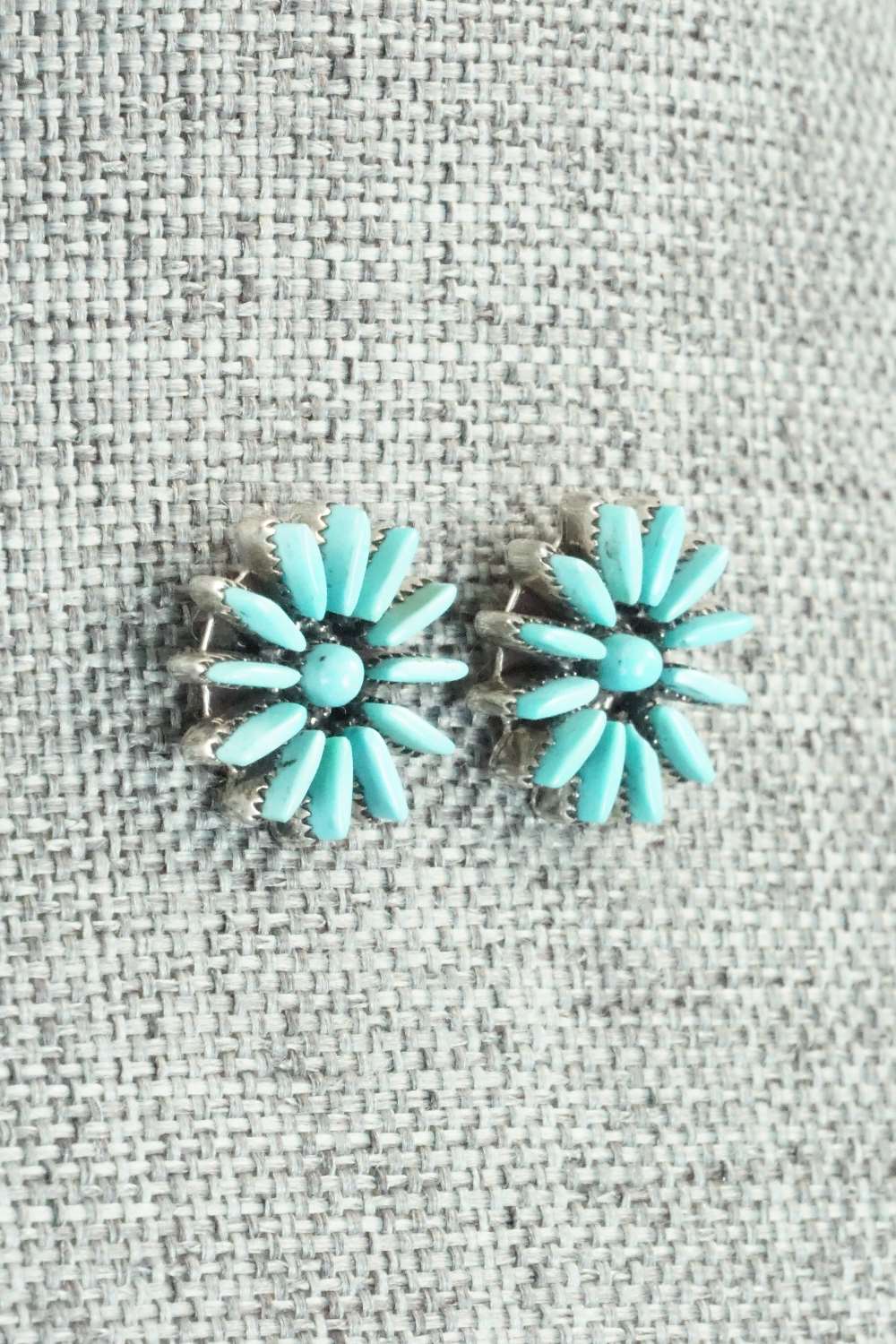Turquoise & Sterling Silver Earrings - Mildred Ukestine