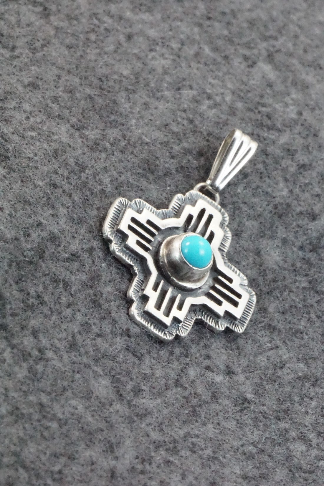 Turquoise and Sterling Silver Pendant - Daniel Benally