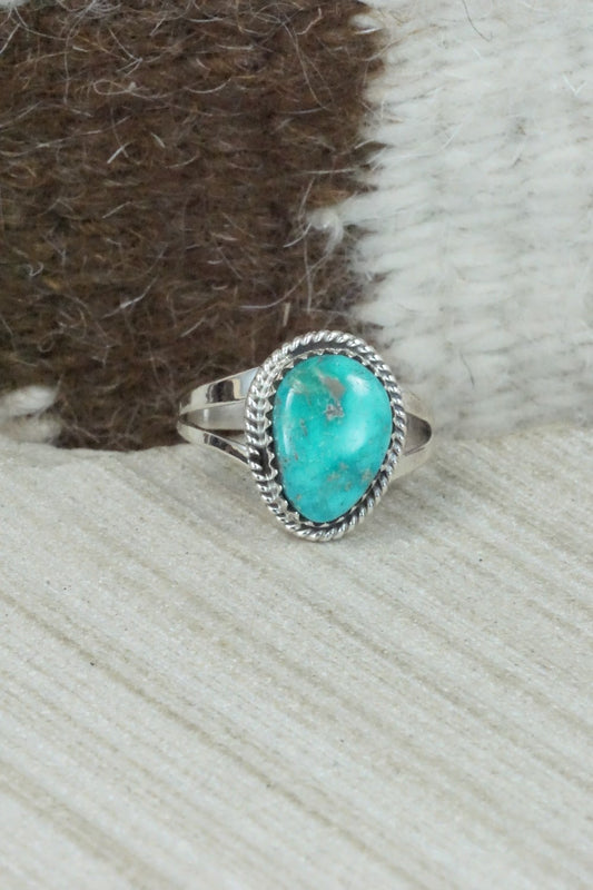 Turquoise & Sterling Silver Ring - Jamie Saunders - Size 8