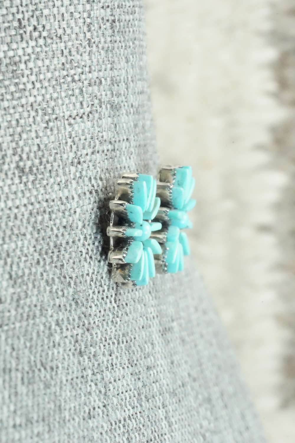 Turquoise & Sterling Silver Earrings - Mildred Ukestine