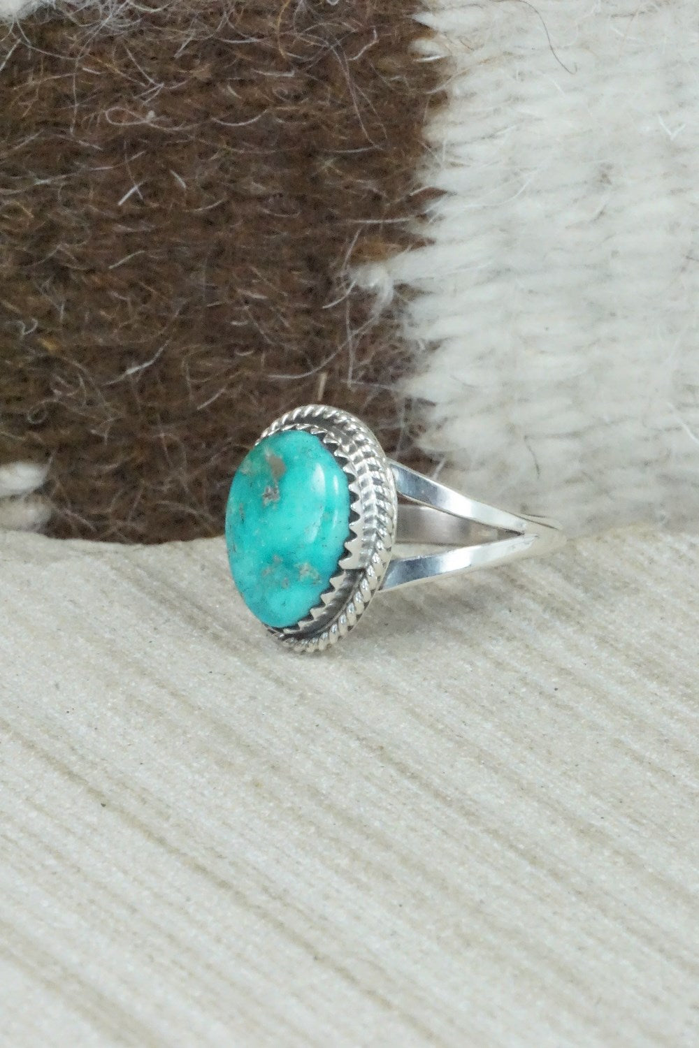 Turquoise & Sterling Silver Ring - Jamie Saunders - Size 8