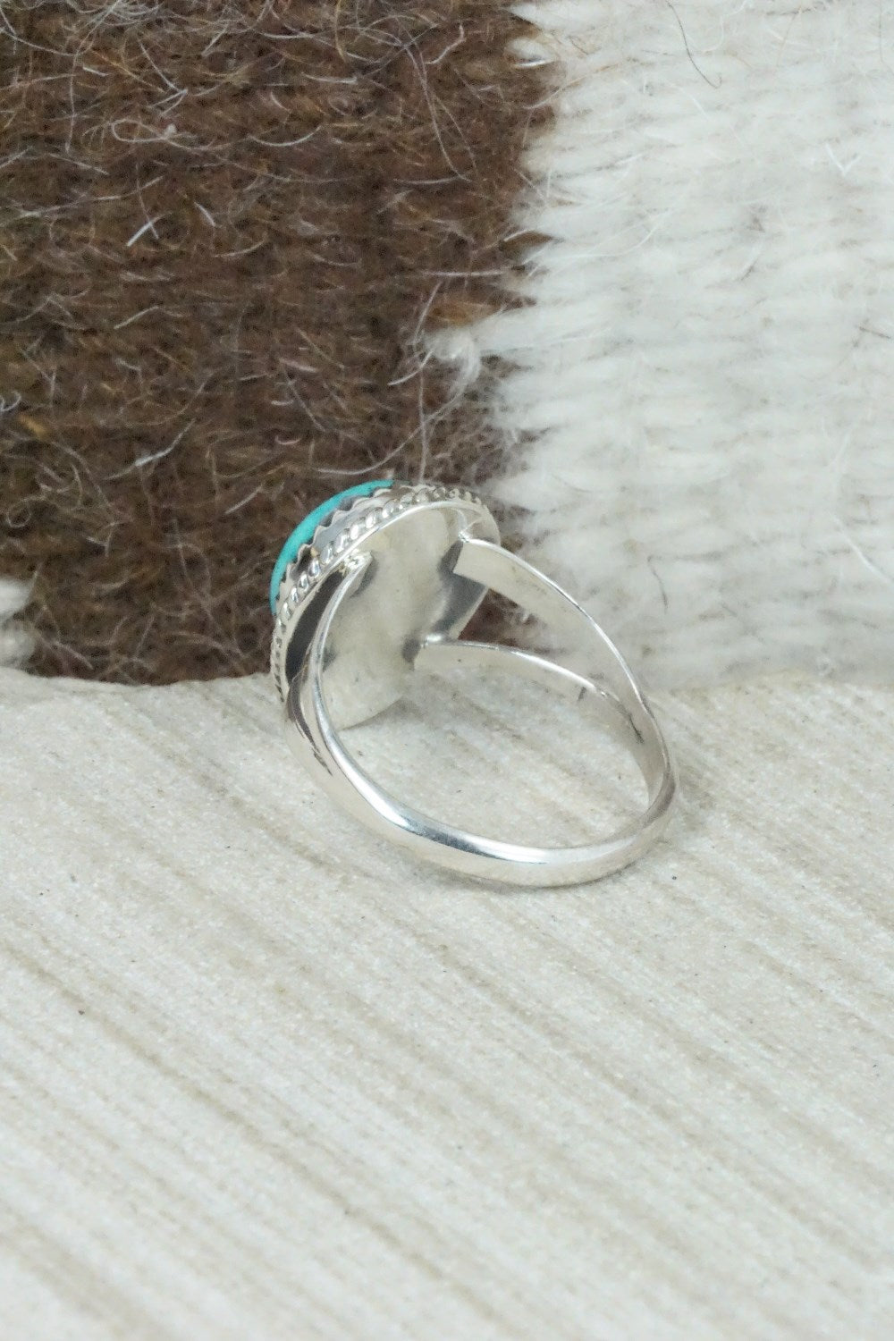Turquoise & Sterling Silver Ring - Jamie Saunders - Size 8