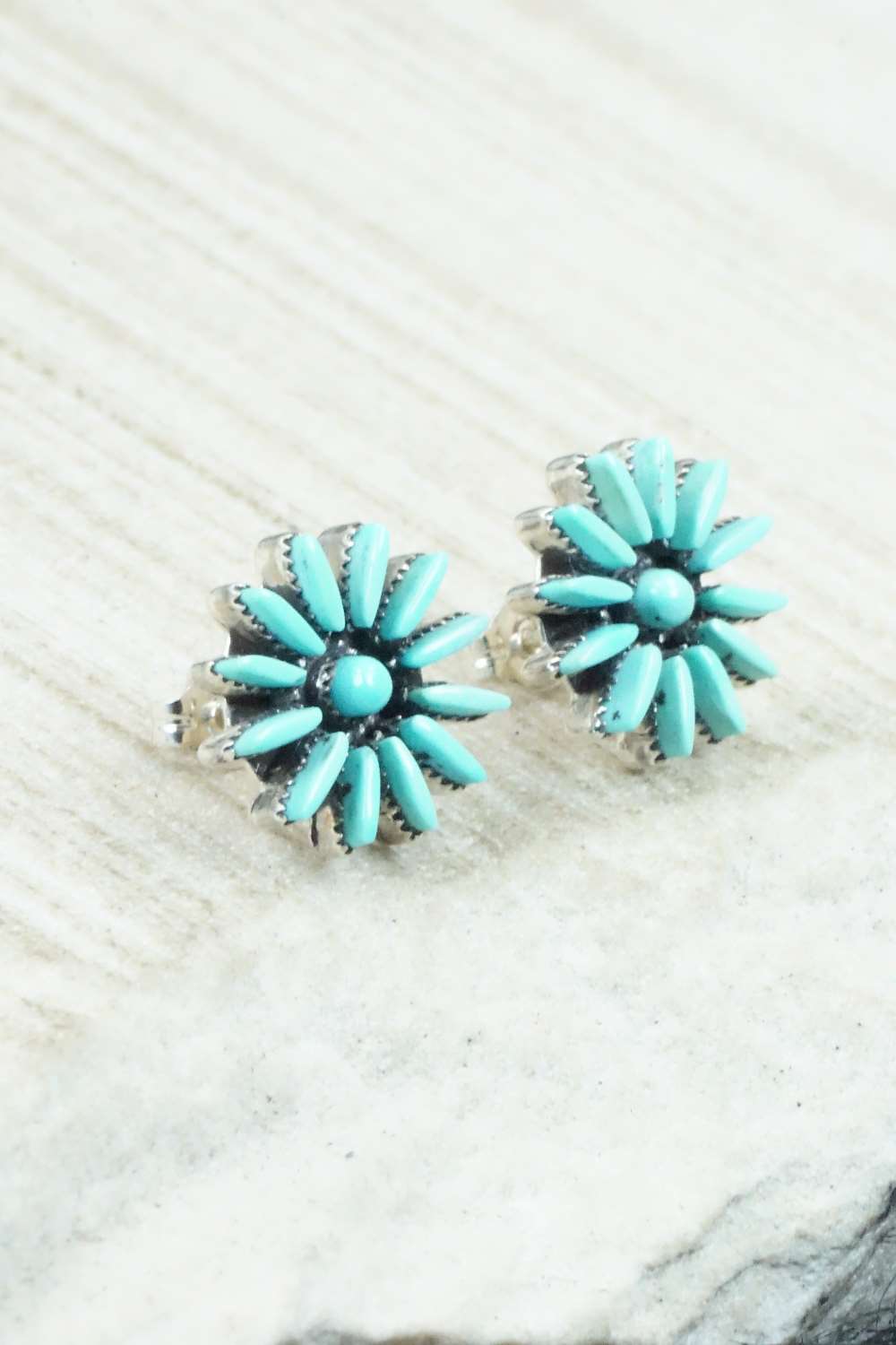 Turquoise & Sterling Silver Earrings - Mildred Ukestine