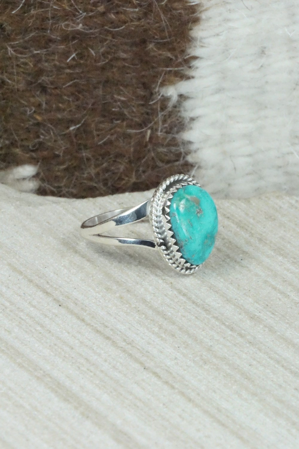 Turquoise & Sterling Silver Ring - Jamie Saunders - Size 8
