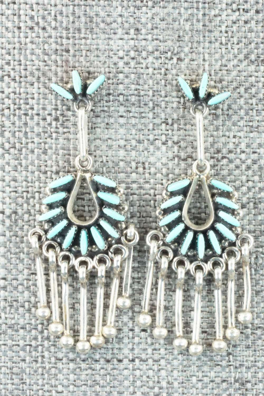 Turquoise & Sterling Silver Earrings - Mildred Ukestine
