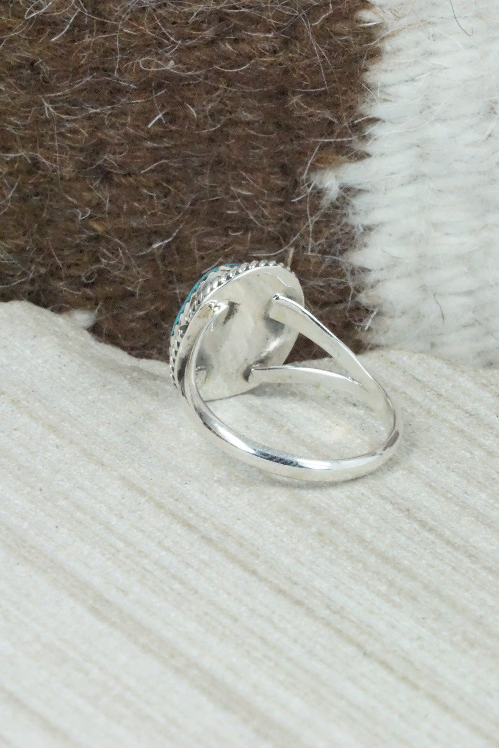 Turquoise & Sterling Silver Ring - Jamie Saunders - Size 8.5