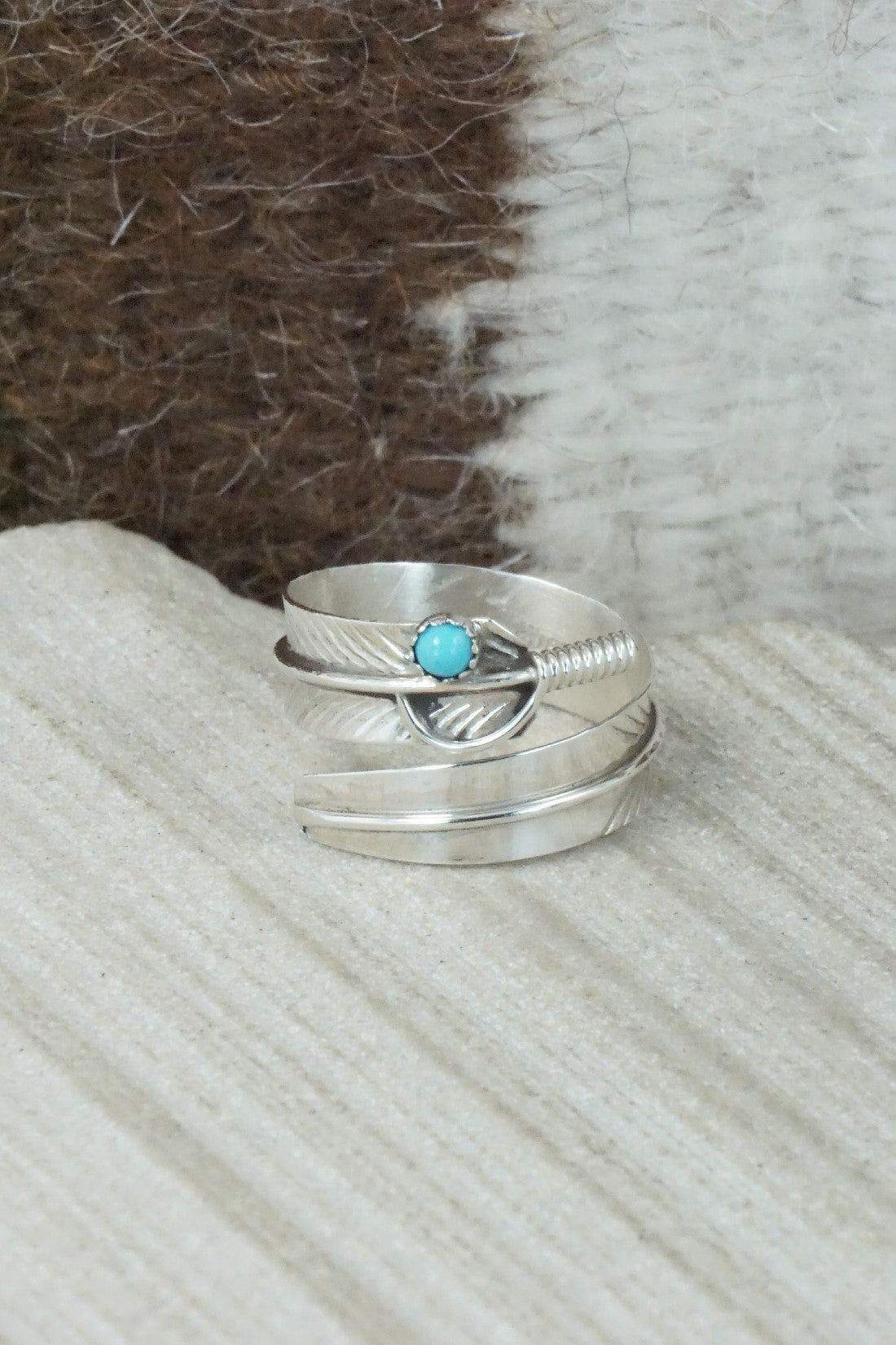 Turquoise & Sterling Silver Ring - Aaron Davis - Size 6 (Adj.)