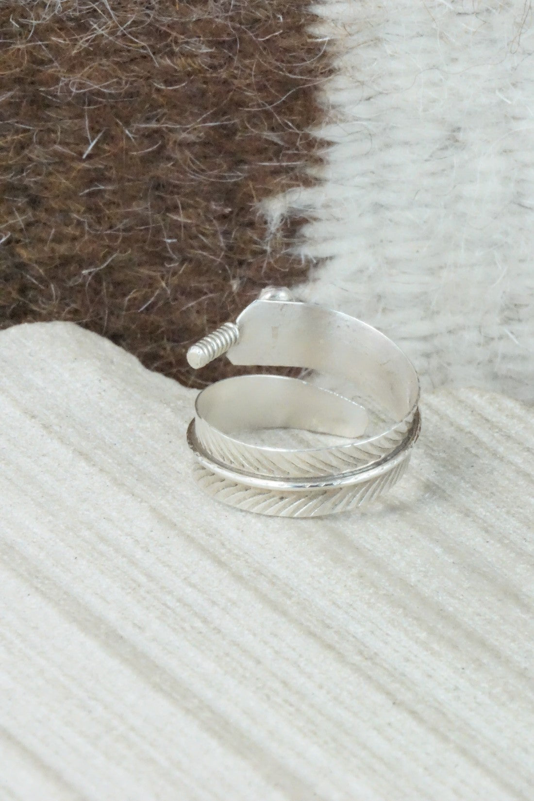 Turquoise & Sterling Silver Ring - Aaron Davis - Size 7 (Adj.)