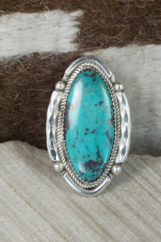 Turquoise & Sterling Silver Ring - Kenny Calavaza - Size 6.5