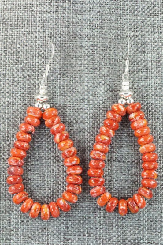 Spiny Oyster & Sterling Silver Earrings - Louise Joe