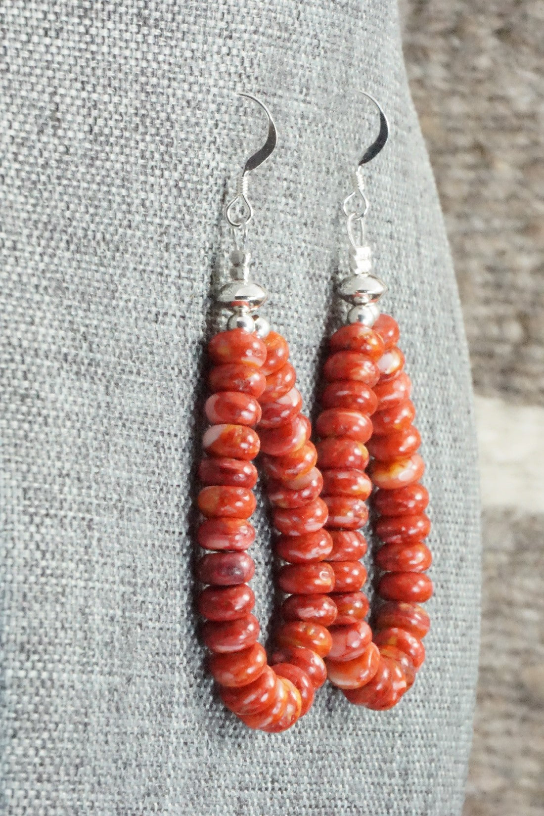 Spiny Oyster & Sterling Silver Earrings - Louise Joe