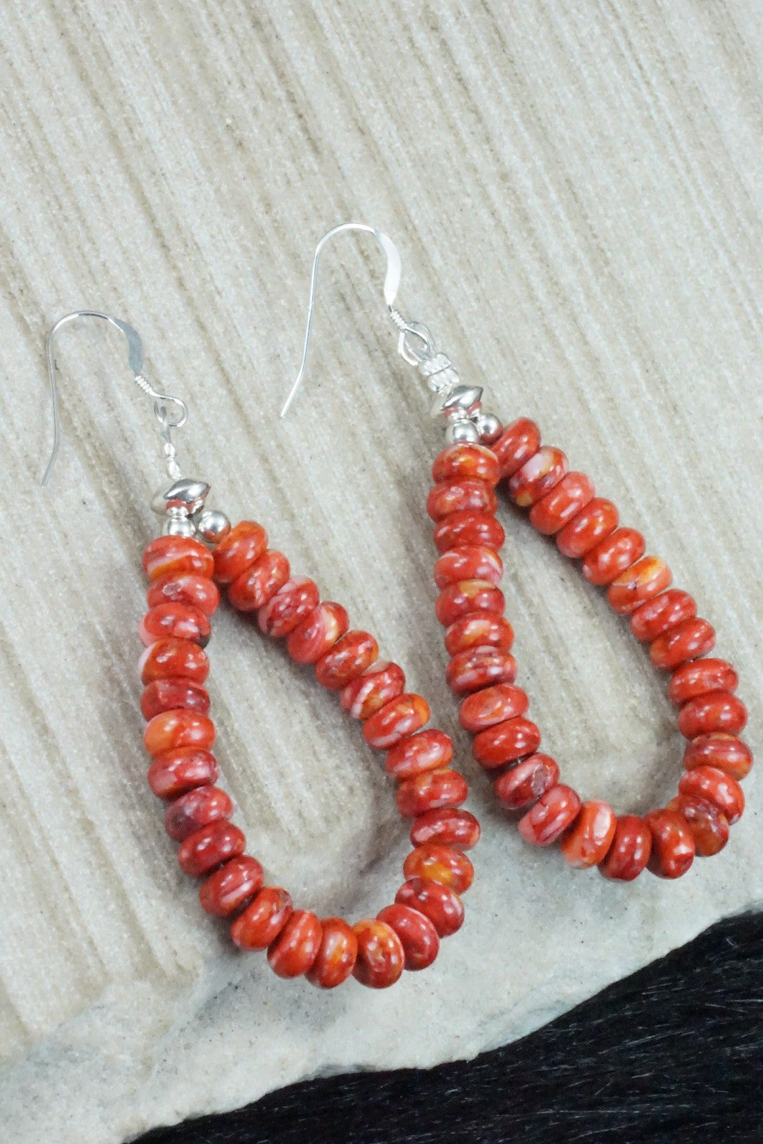 Spiny Oyster & Sterling Silver Earrings - Louise Joe