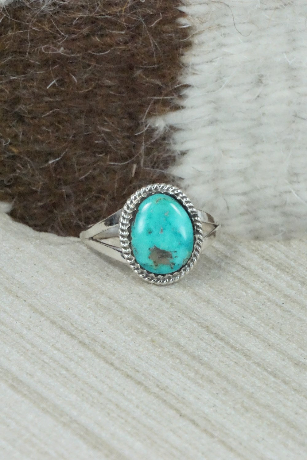 Turquoise & Sterling Silver Ring - Jamie Saunders - Size 9