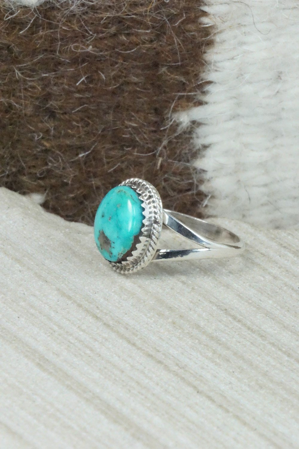 Turquoise & Sterling Silver Ring - Jamie Saunders - Size 9