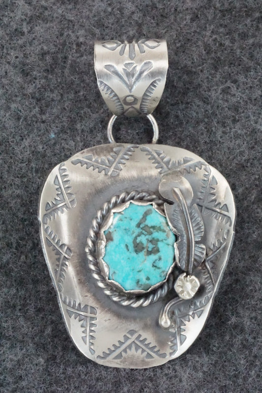 Turquoise & Sterling Silver Pendant - Tim Yazzie