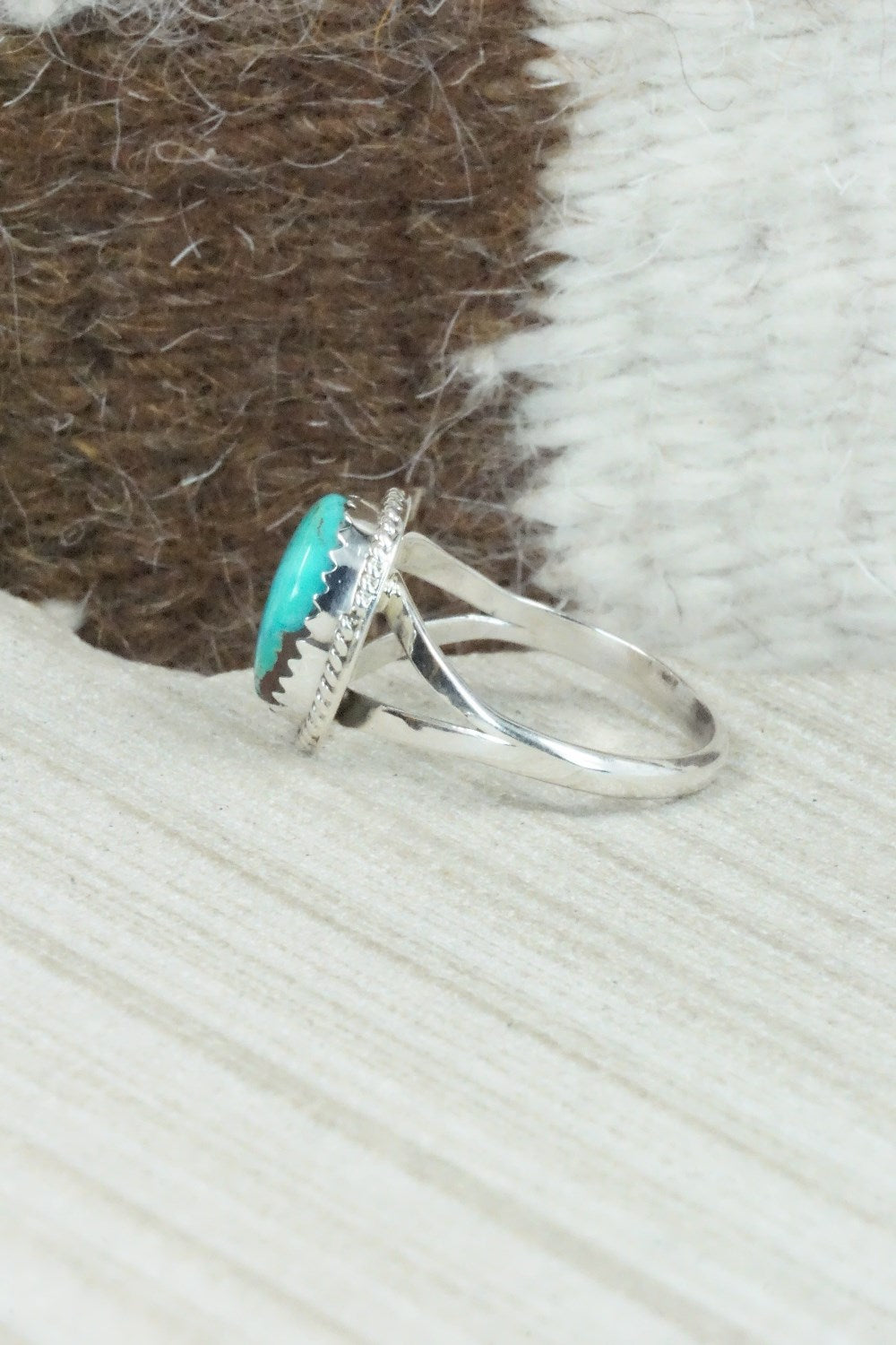 Turquoise & Sterling Silver Ring - Jamie Saunders - Size 9