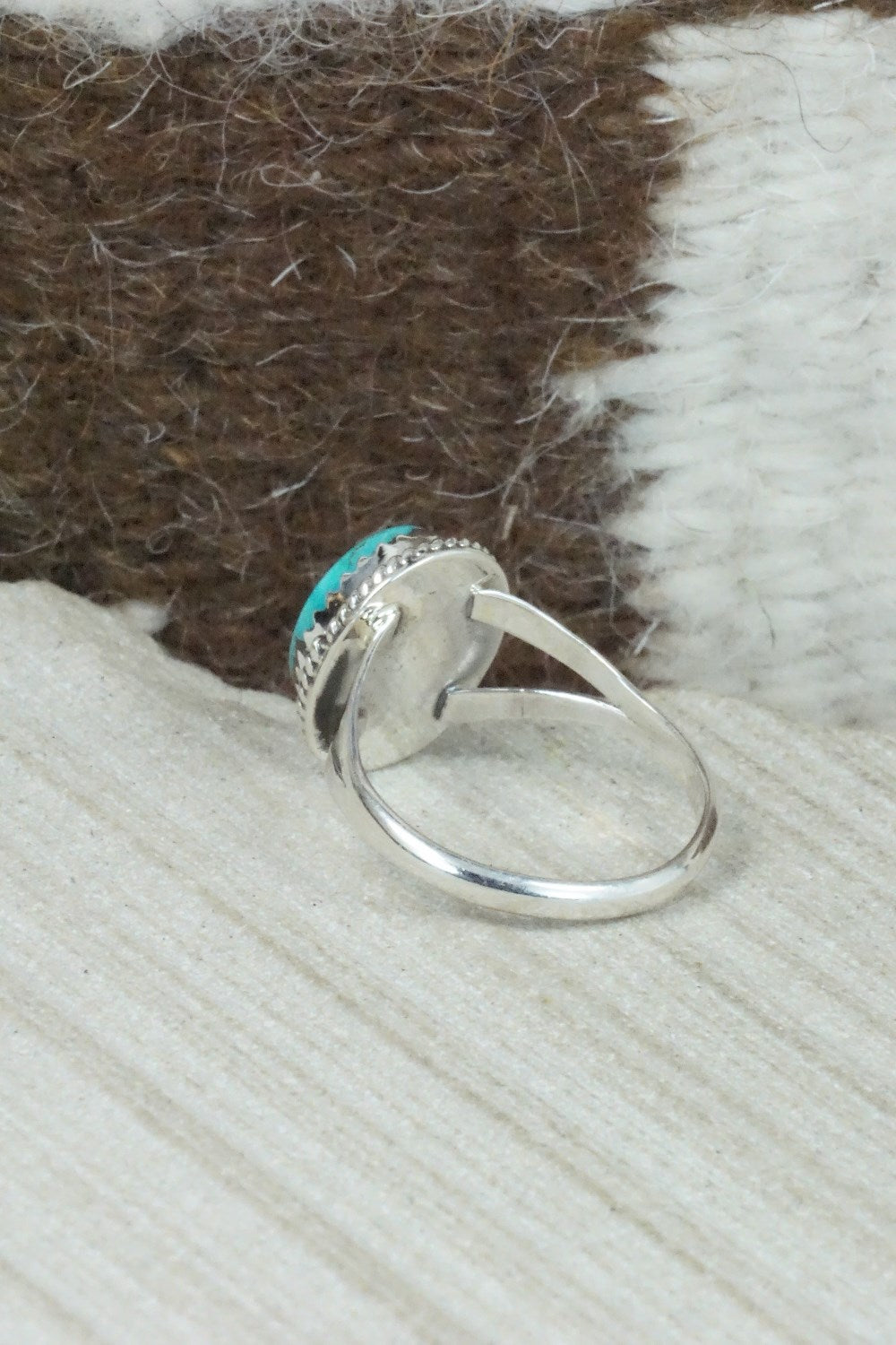 Turquoise & Sterling Silver Ring - Jamie Saunders - Size 9