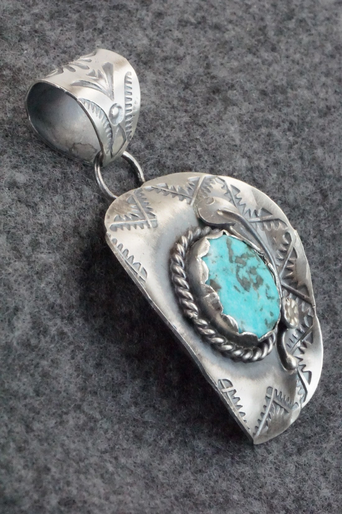 Turquoise & Sterling Silver Pendant - Tim Yazzie