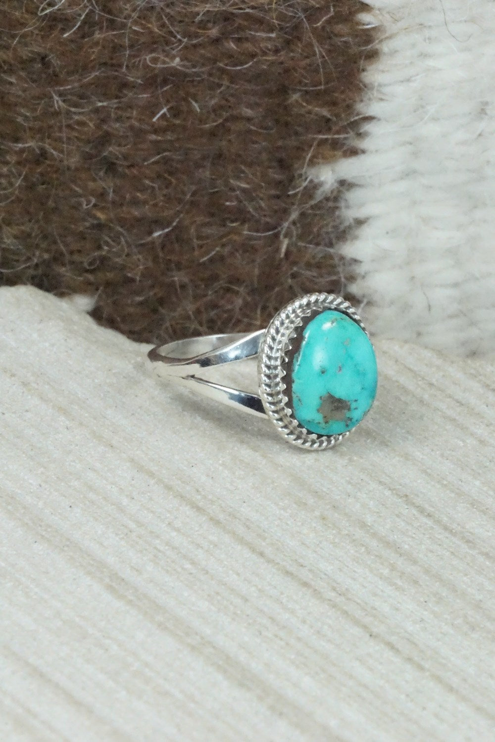 Turquoise & Sterling Silver Ring - Jamie Saunders - Size 9
