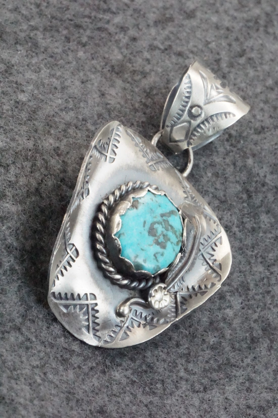 Turquoise & Sterling Silver Pendant - Tim Yazzie