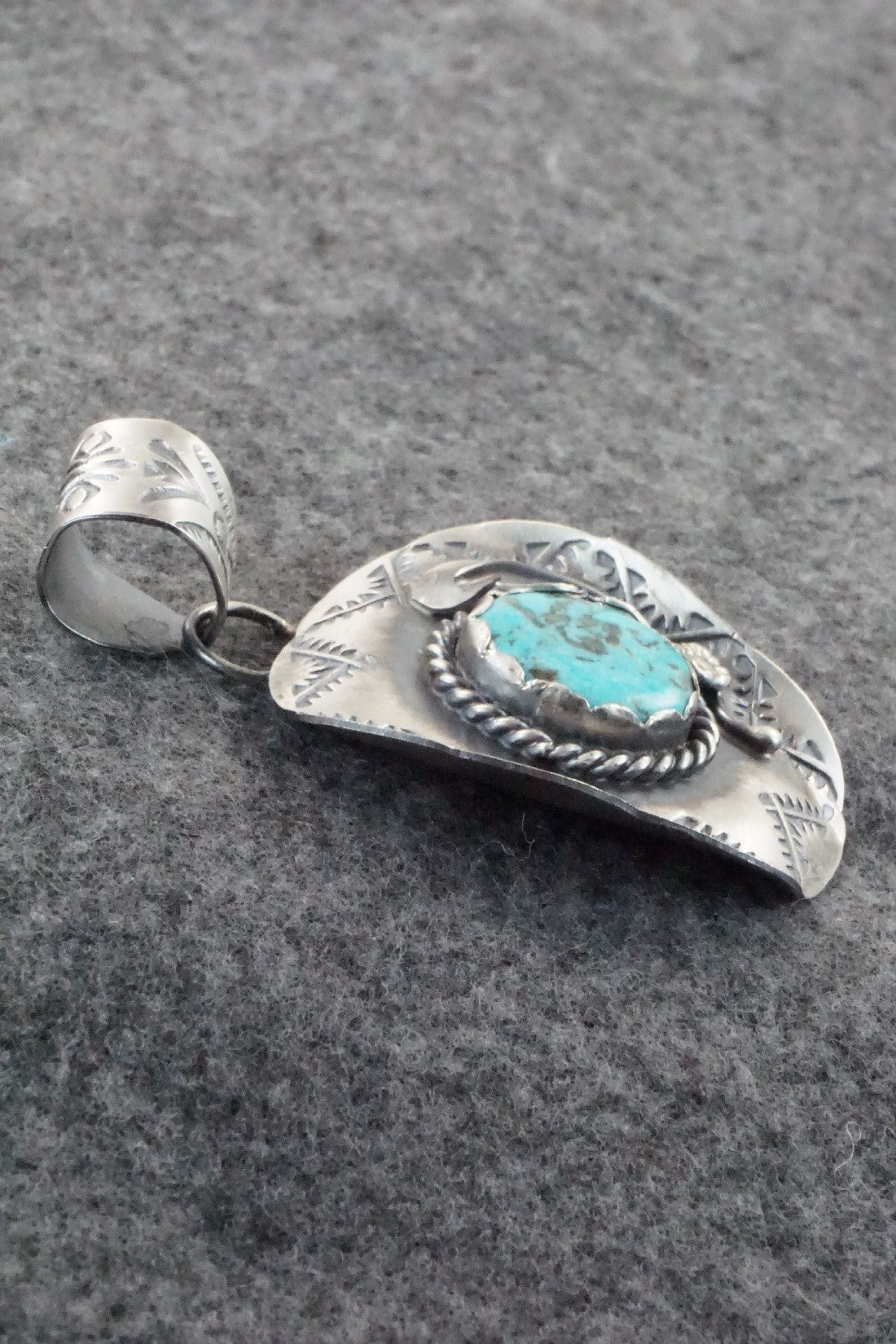 Turquoise & Sterling Silver Pendant - Tim Yazzie