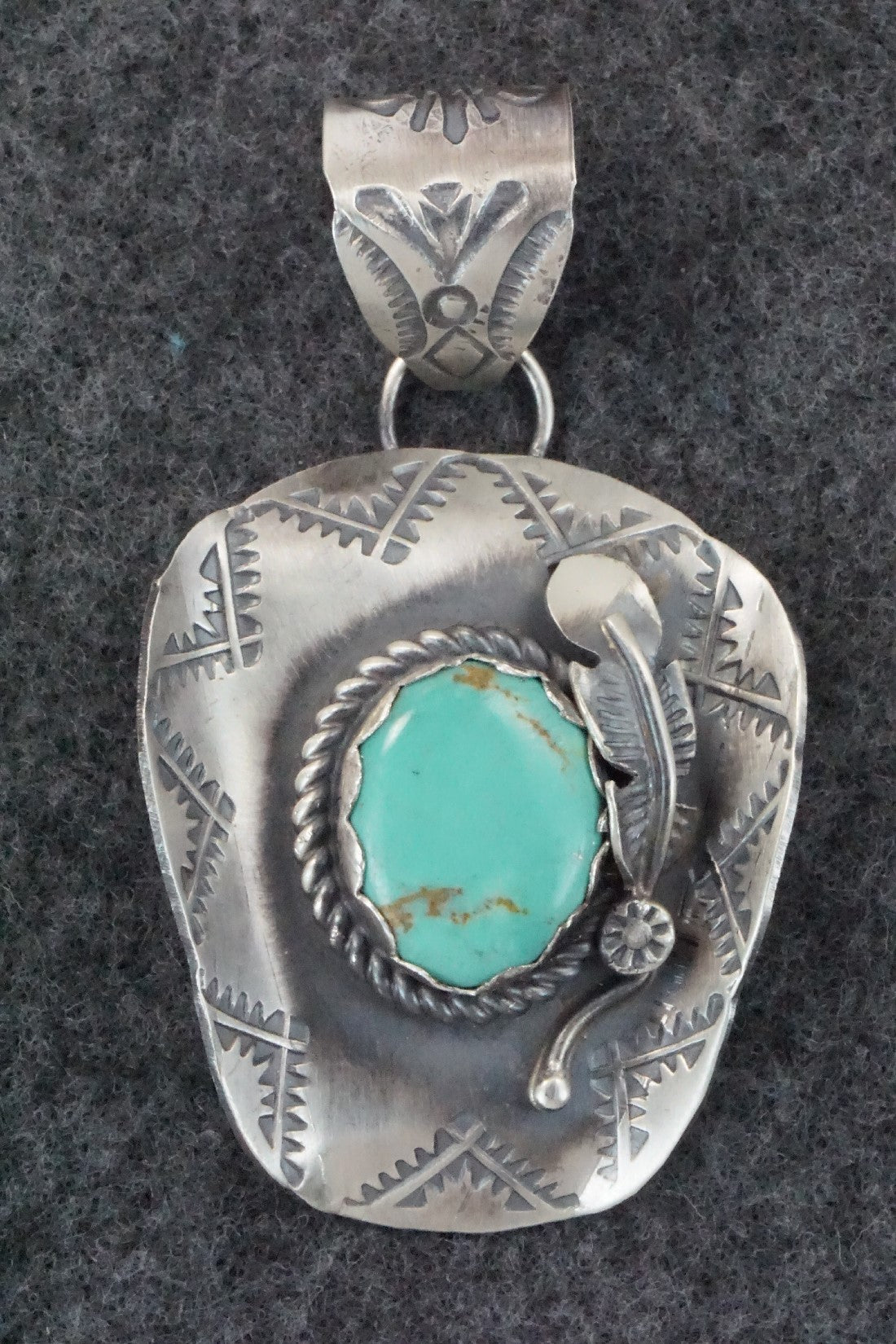 Turquoise & Sterling Silver Pendant - Tim Yazzie
