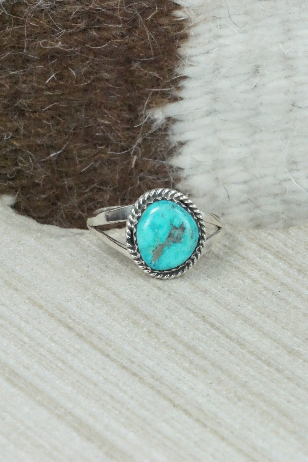 Turquoise & Sterling Silver Ring - Jamie Saunders - Size 8.75