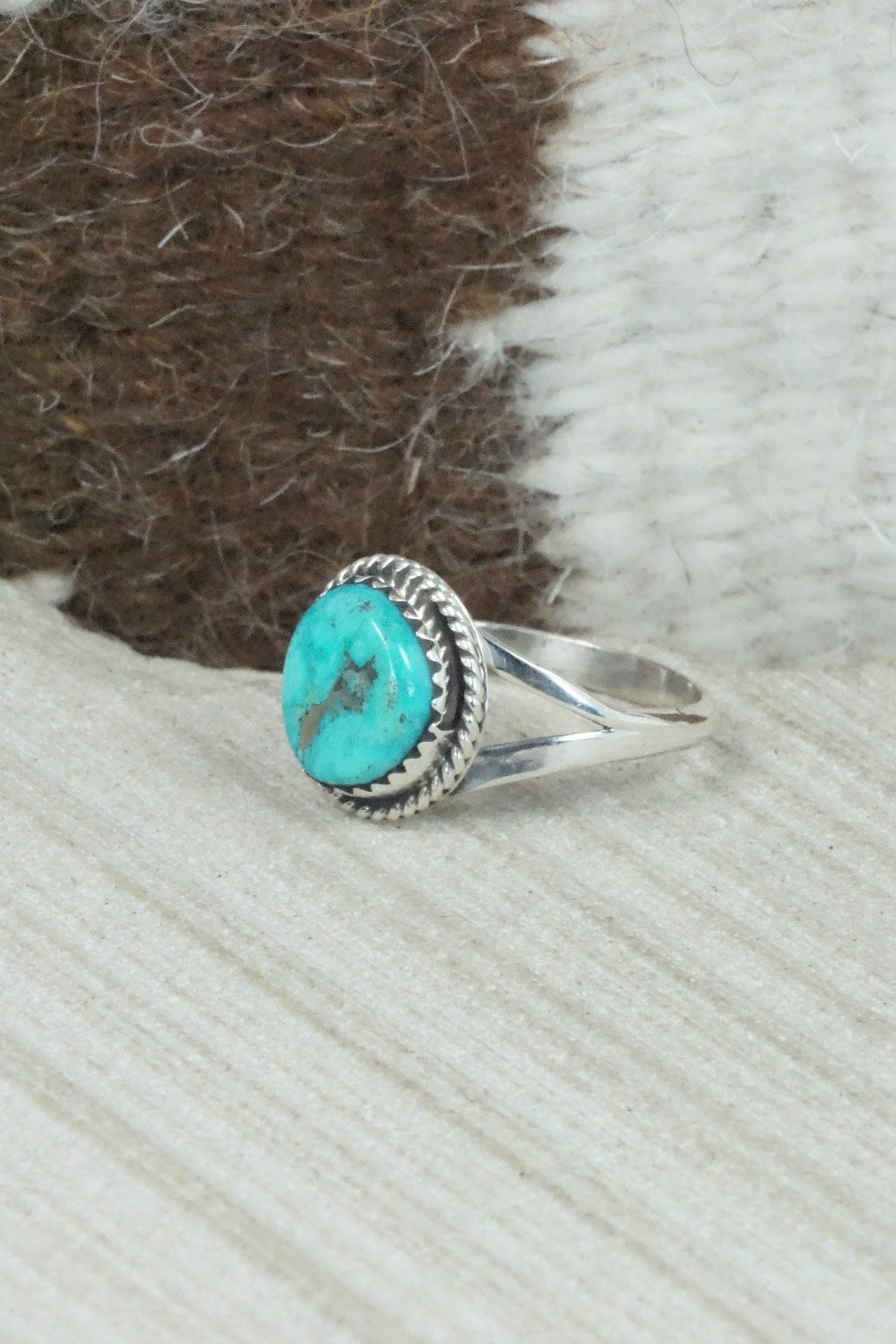 Turquoise & Sterling Silver Ring - Jamie Saunders - Size 8.75
