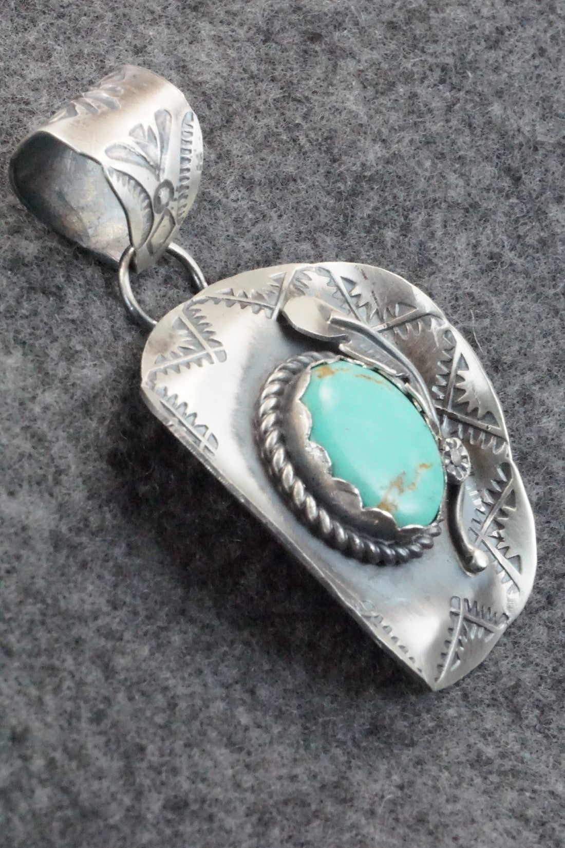 Turquoise & Sterling Silver Pendant - Tim Yazzie