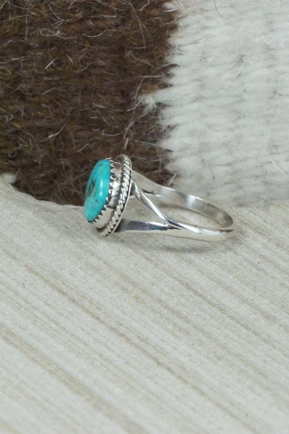 Turquoise & Sterling Silver Ring - Jamie Saunders - Size 8.75