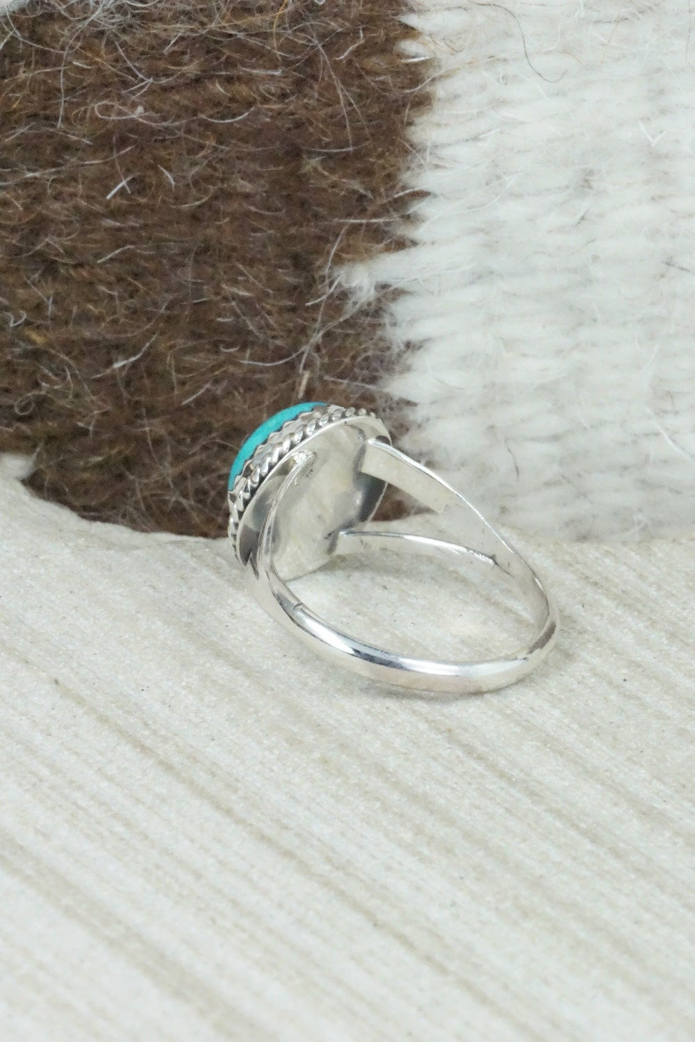 Turquoise & Sterling Silver Ring - Jamie Saunders - Size 8.75