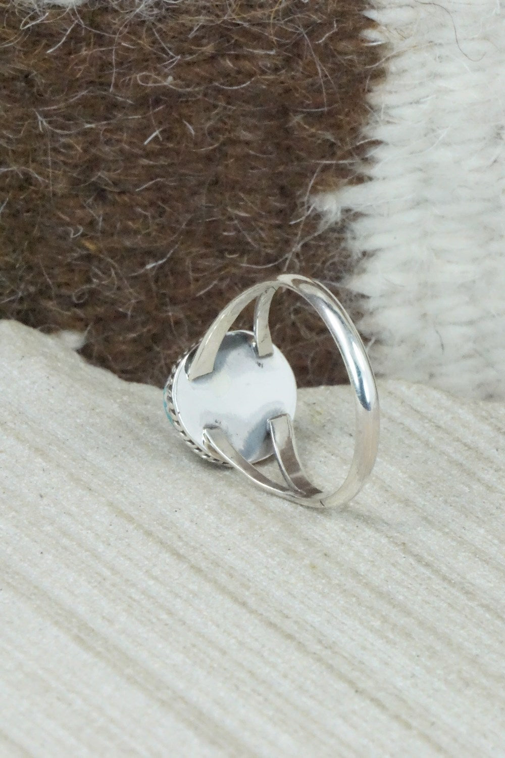 Turquoise & Sterling Silver Ring - Jamie Saunders - Size 8.75