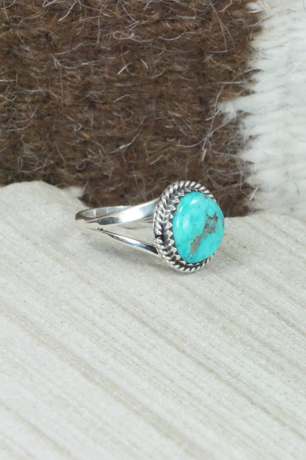 Turquoise & Sterling Silver Ring - Jamie Saunders - Size 8.75