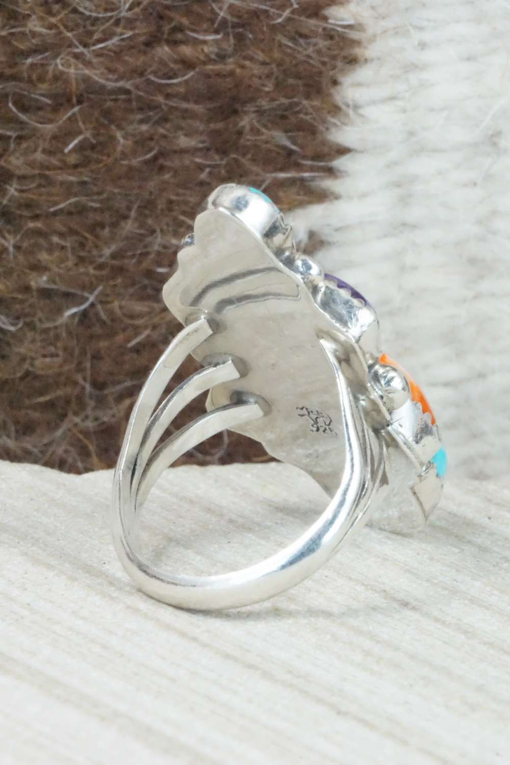 Multi Stone & Sterling Silver Ring - Roberta Begay - Size 7.75