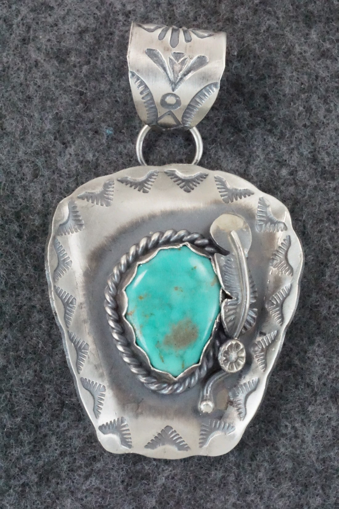 Turquoise & Sterling Silver Pendant - Tim Yazzie