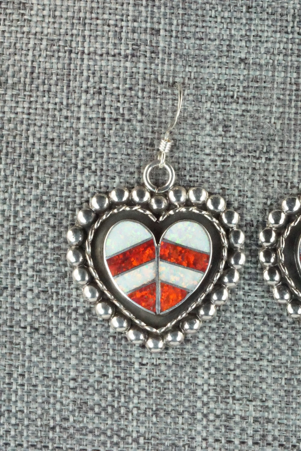 Opal & Sterling Silver Inlay Earrings - Faye Lowsayatee