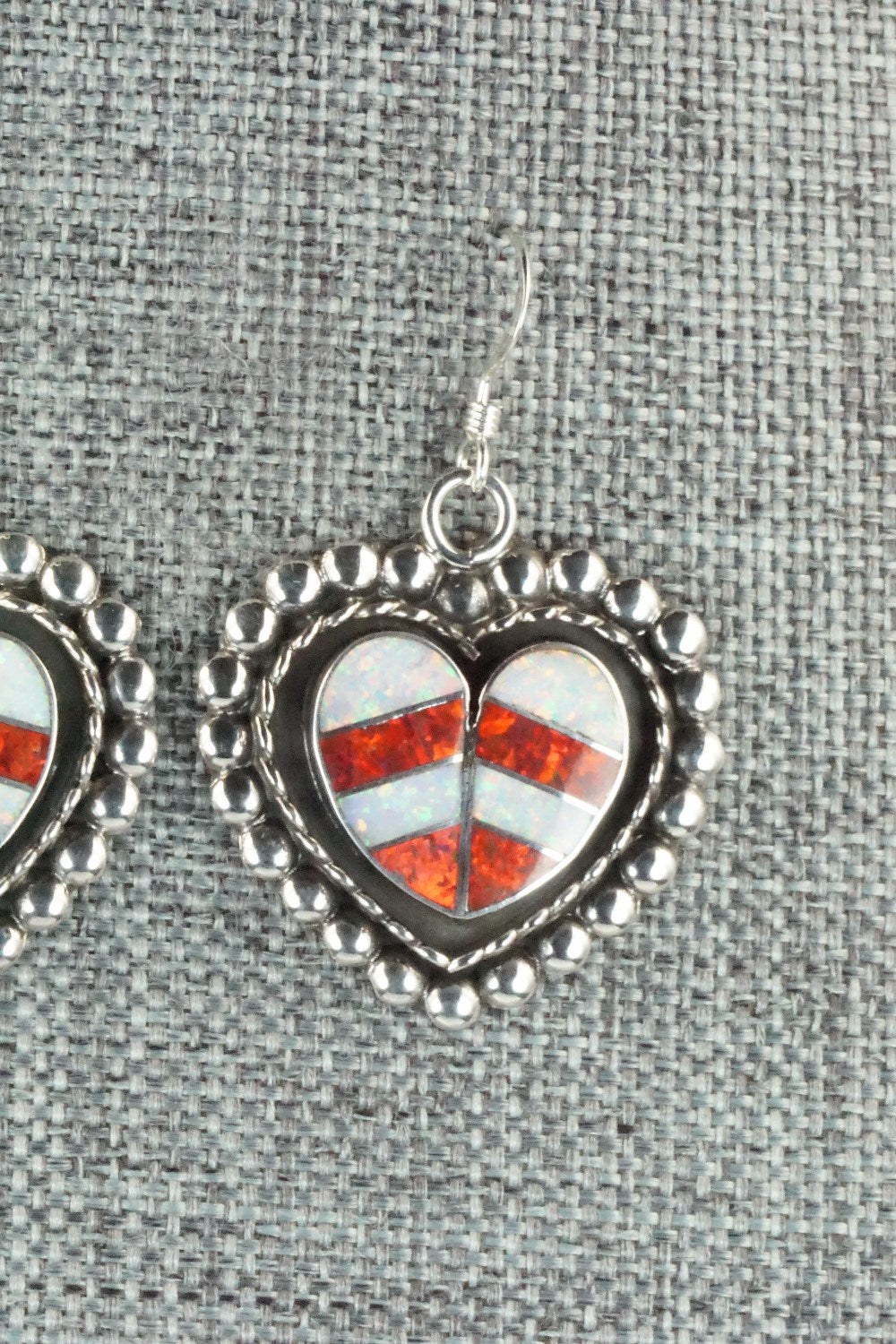 Opal & Sterling Silver Inlay Earrings - Faye Lowsayatee