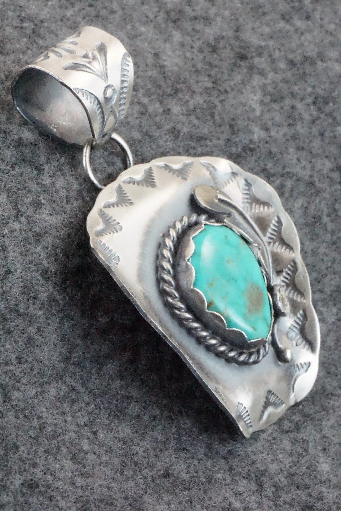 Turquoise & Sterling Silver Pendant - Tim Yazzie