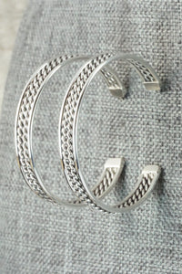 Sterling Silver Hoop Earrings - Elaine Tahe