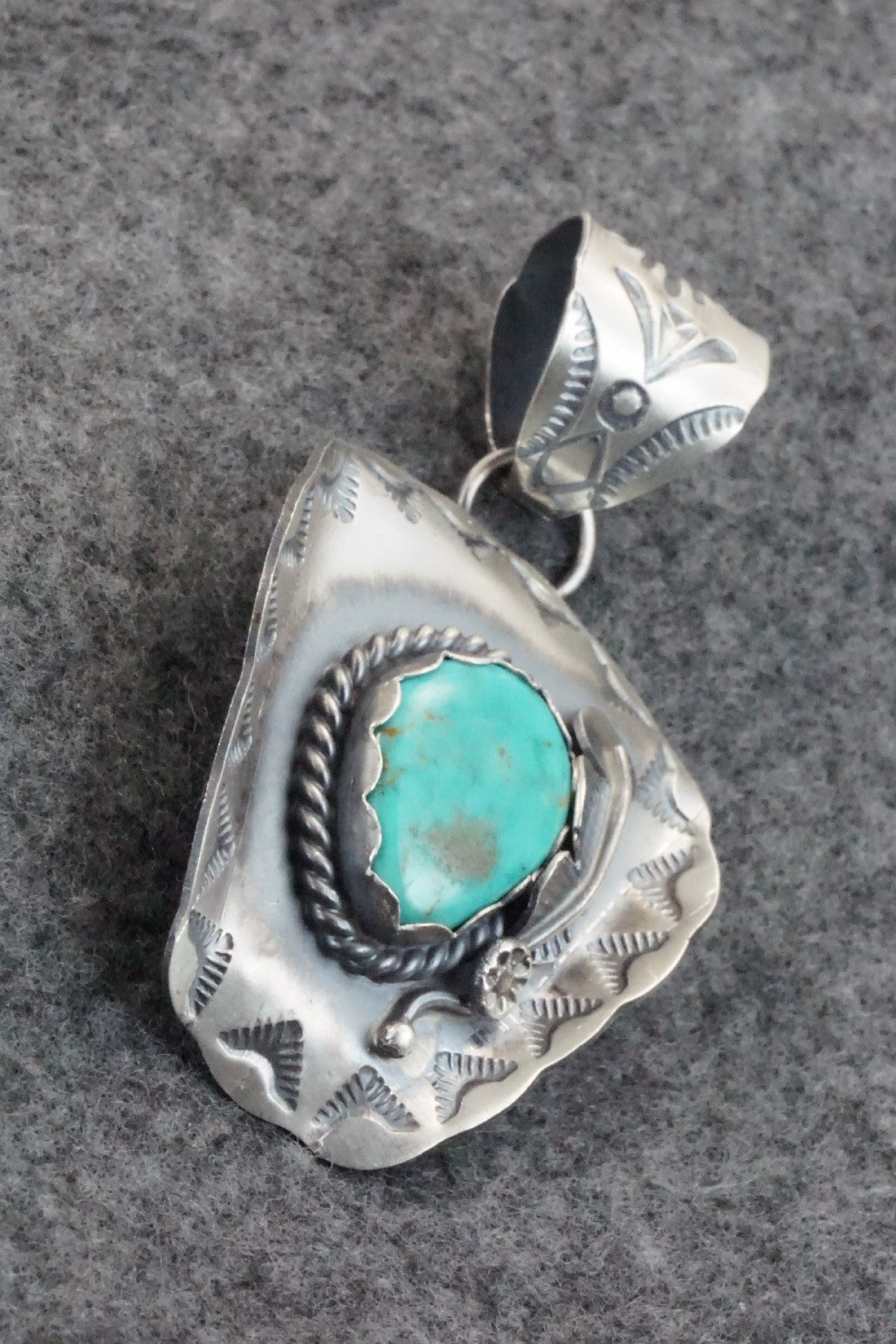 Turquoise & Sterling Silver Pendant - Tim Yazzie