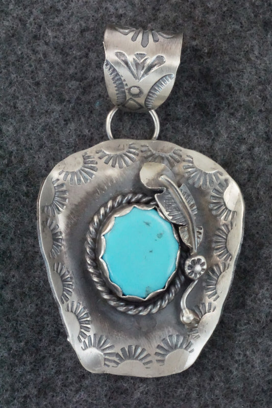 Turquoise & Sterling Silver Pendant - Tim Yazzie