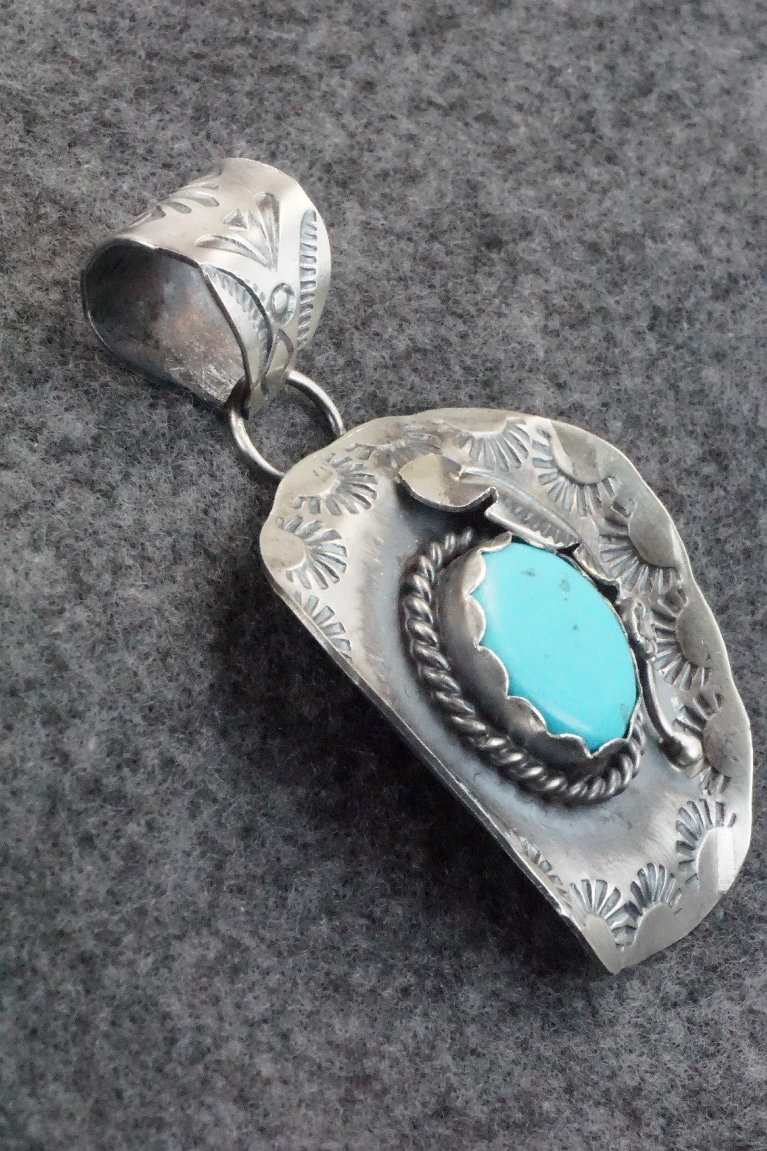 Turquoise & Sterling Silver Pendant - Tim Yazzie