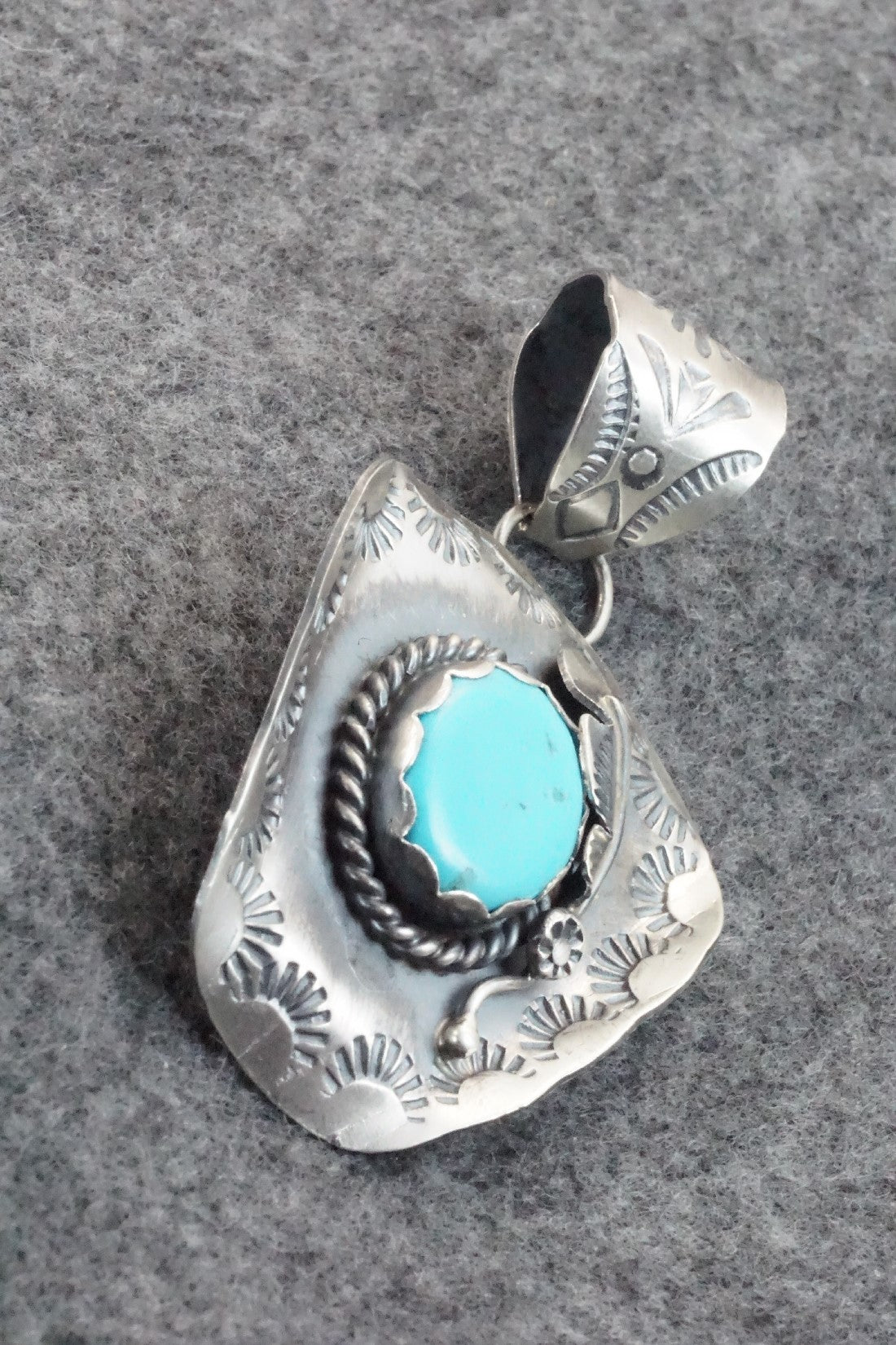 Turquoise & Sterling Silver Pendant - Tim Yazzie