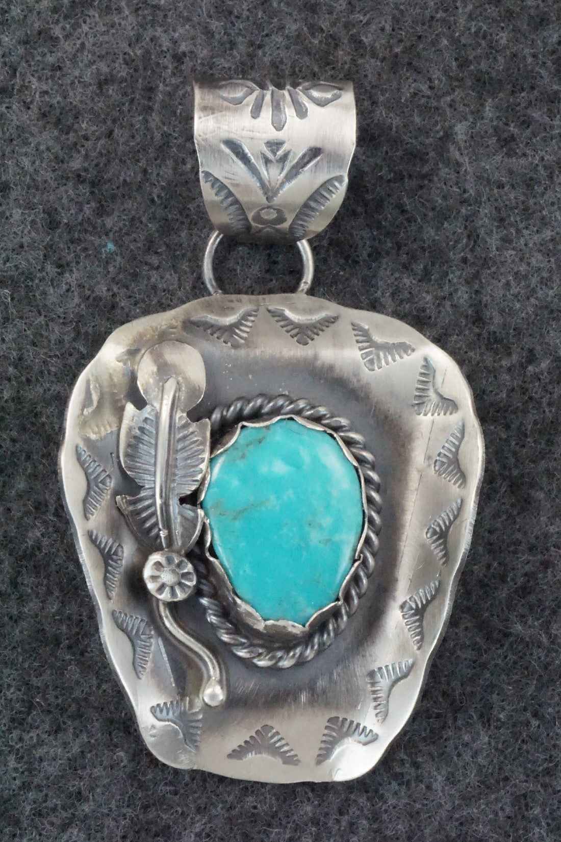 Turquoise & Sterling Silver Pendant - Tim Yazzie