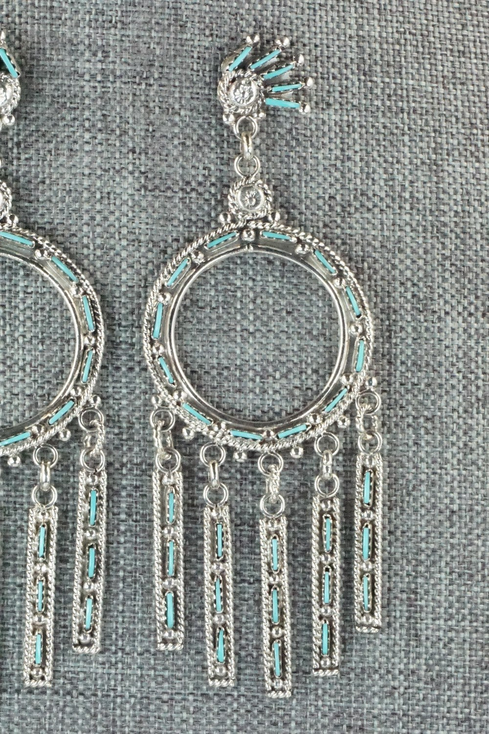 Turquoise & Sterling Silver Earrings - Kevin Leekity