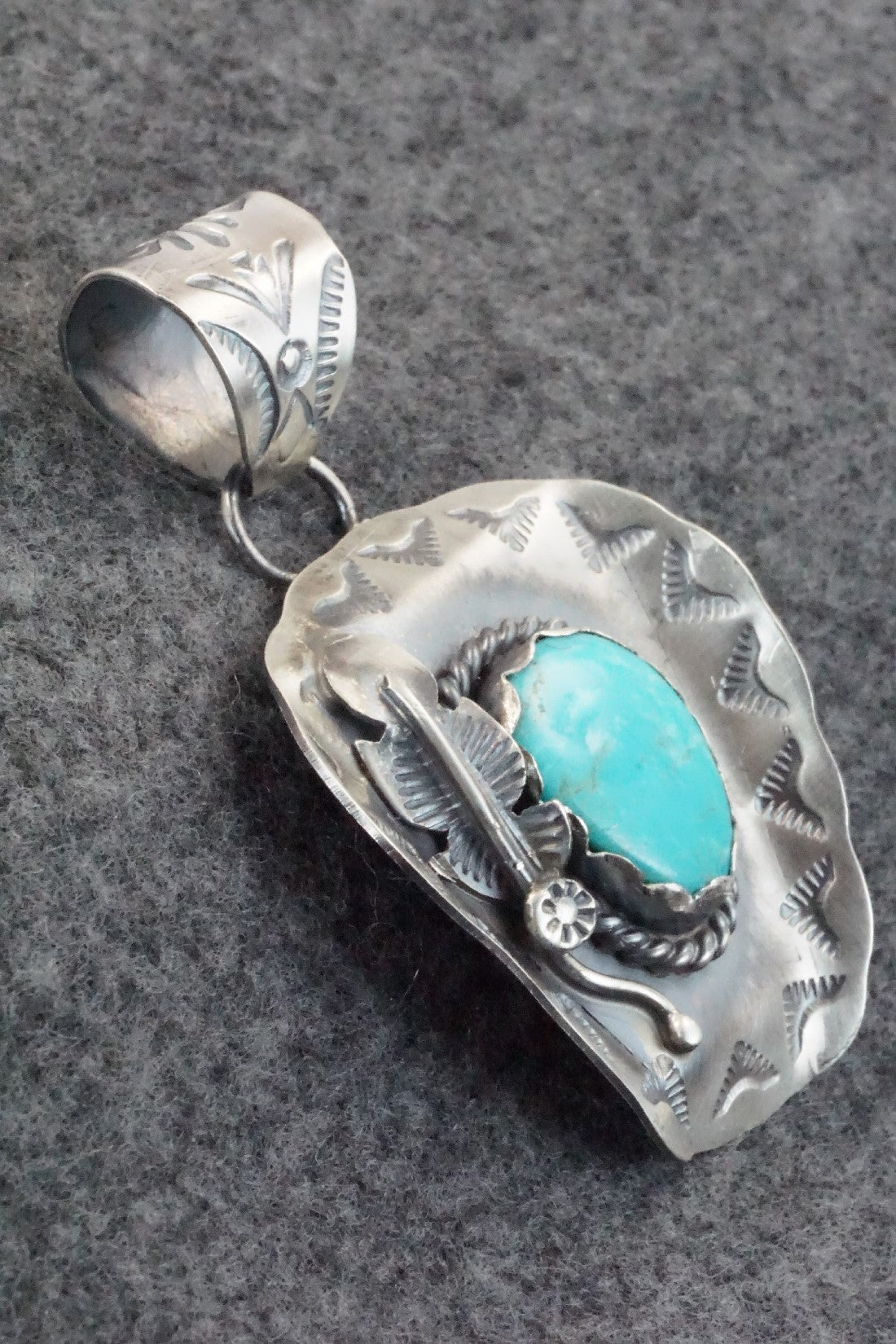 Turquoise & Sterling Silver Pendant - Tim Yazzie